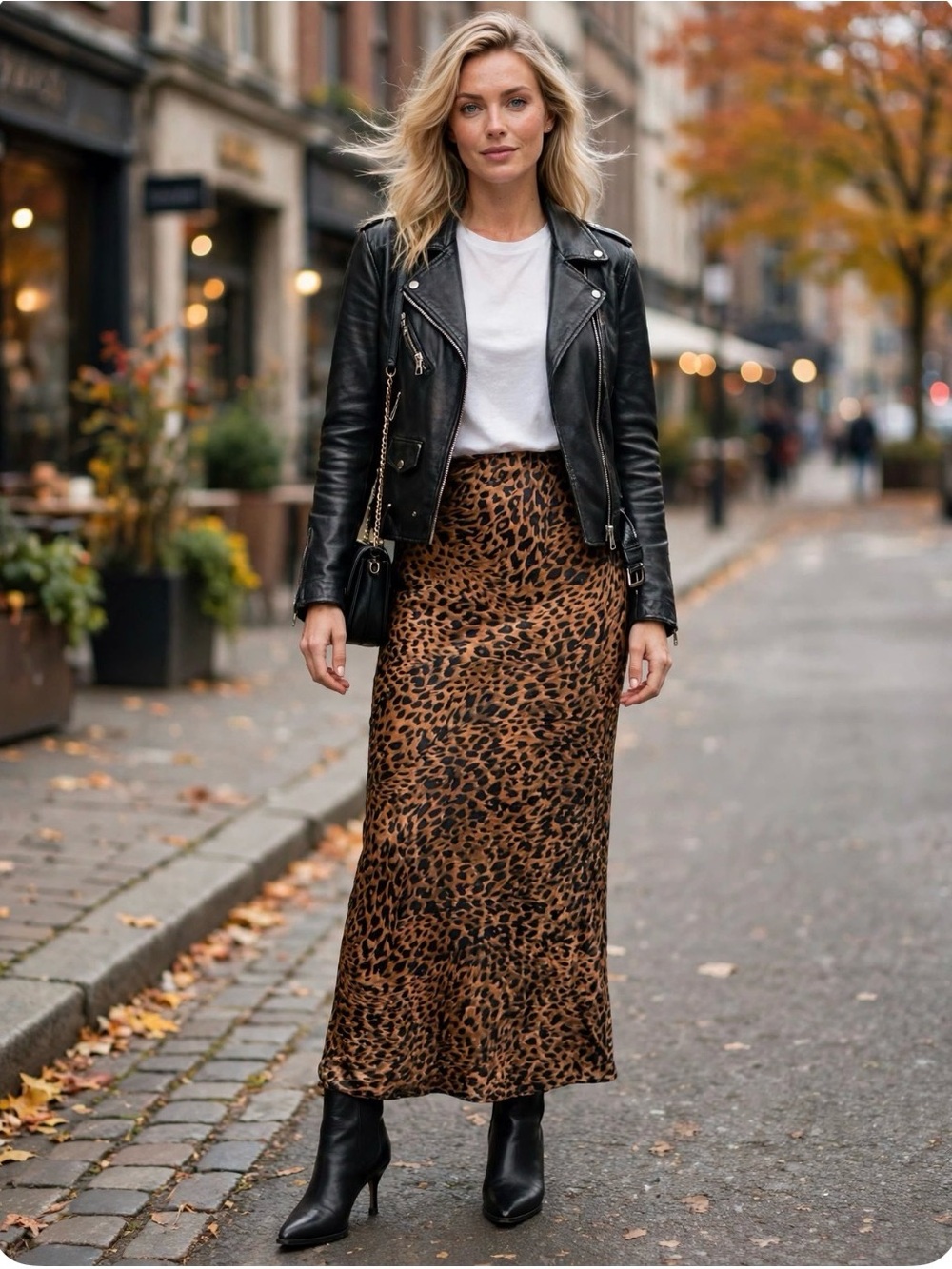 Nasty Gal Leopard Velvet Burnout Side Slit Skirt Brown & Black
